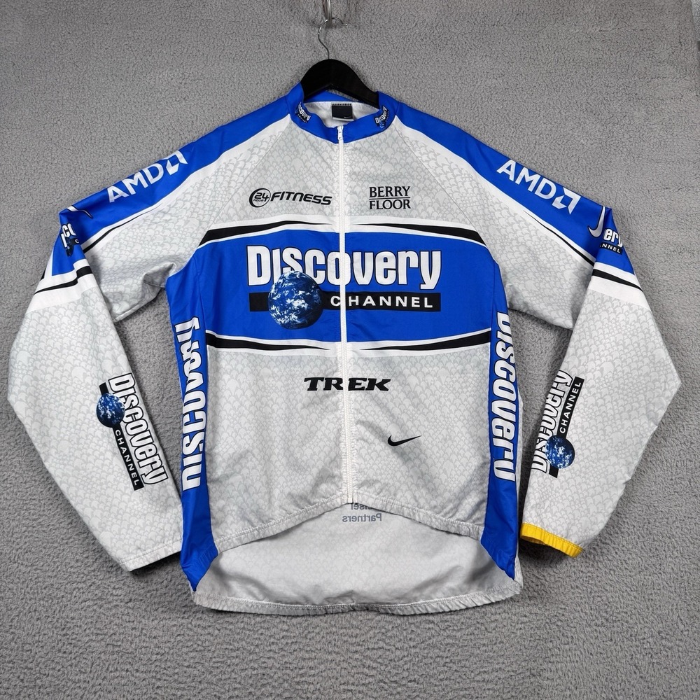 Nike Discovery Cycling Jacket Mens Size Large Long Sleeve Full Zip Trek Italy